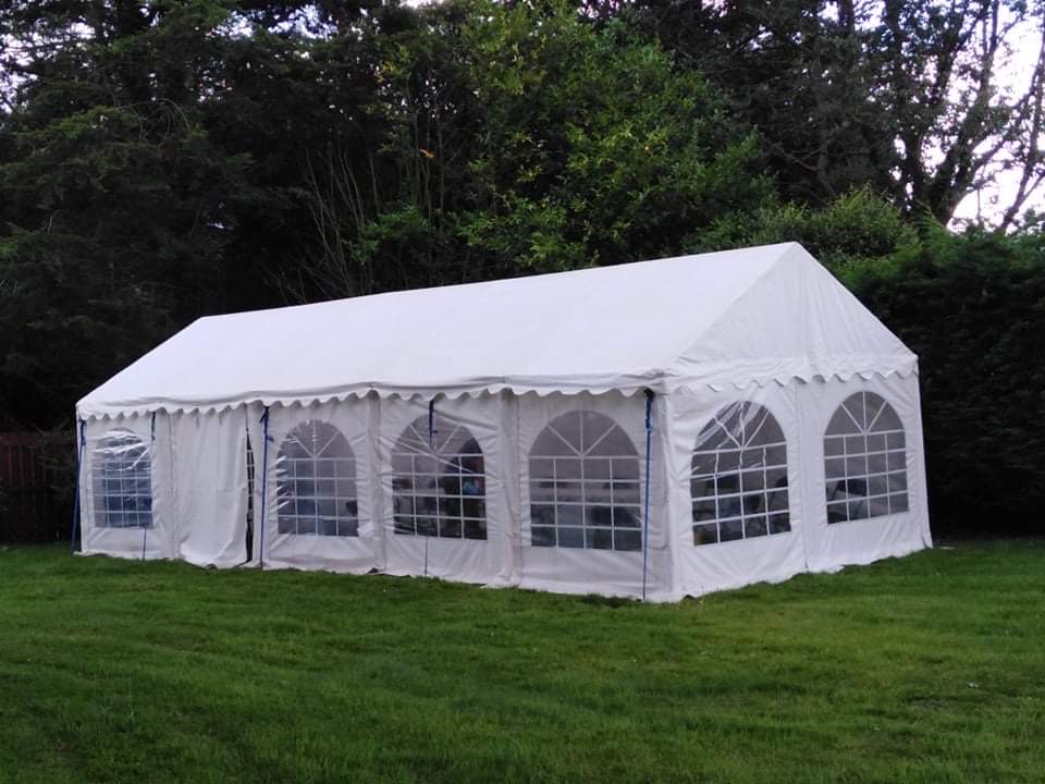 Image of marquee for hire in a garden