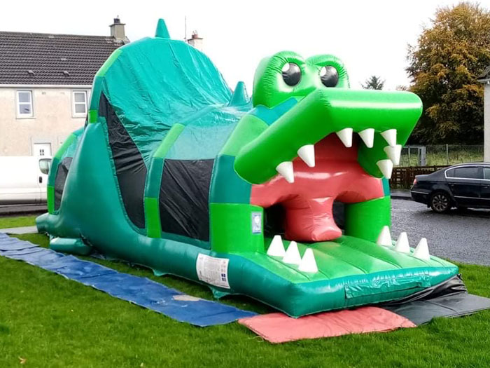 36 ft Inflatable Croc Fun Run for Hire - Front