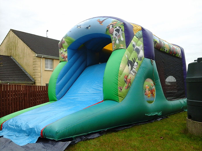 Farmyard Themed Inflatable Obstacle Course for Hire - Slide