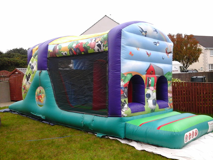 Farmyard Themed Inflatable Obstacle Course for Hire