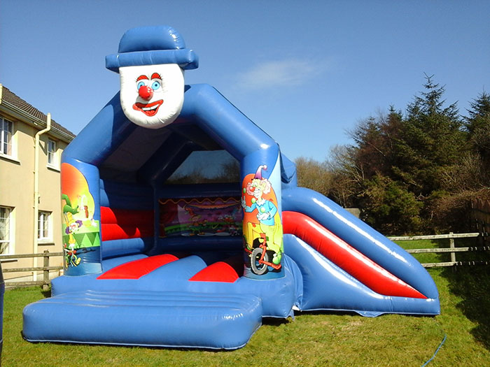 Clown Side Slide Bouncing Castle for Hire - Front
